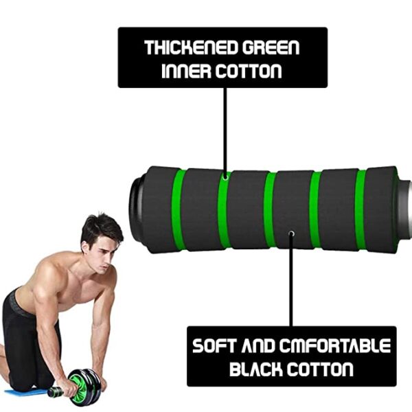 Ab Roller Perfect Abdominal and Stomach Exercise for Total Body Carver Fitness Workout for Home for 6 Pack Abs (Green and Black) - Image 8